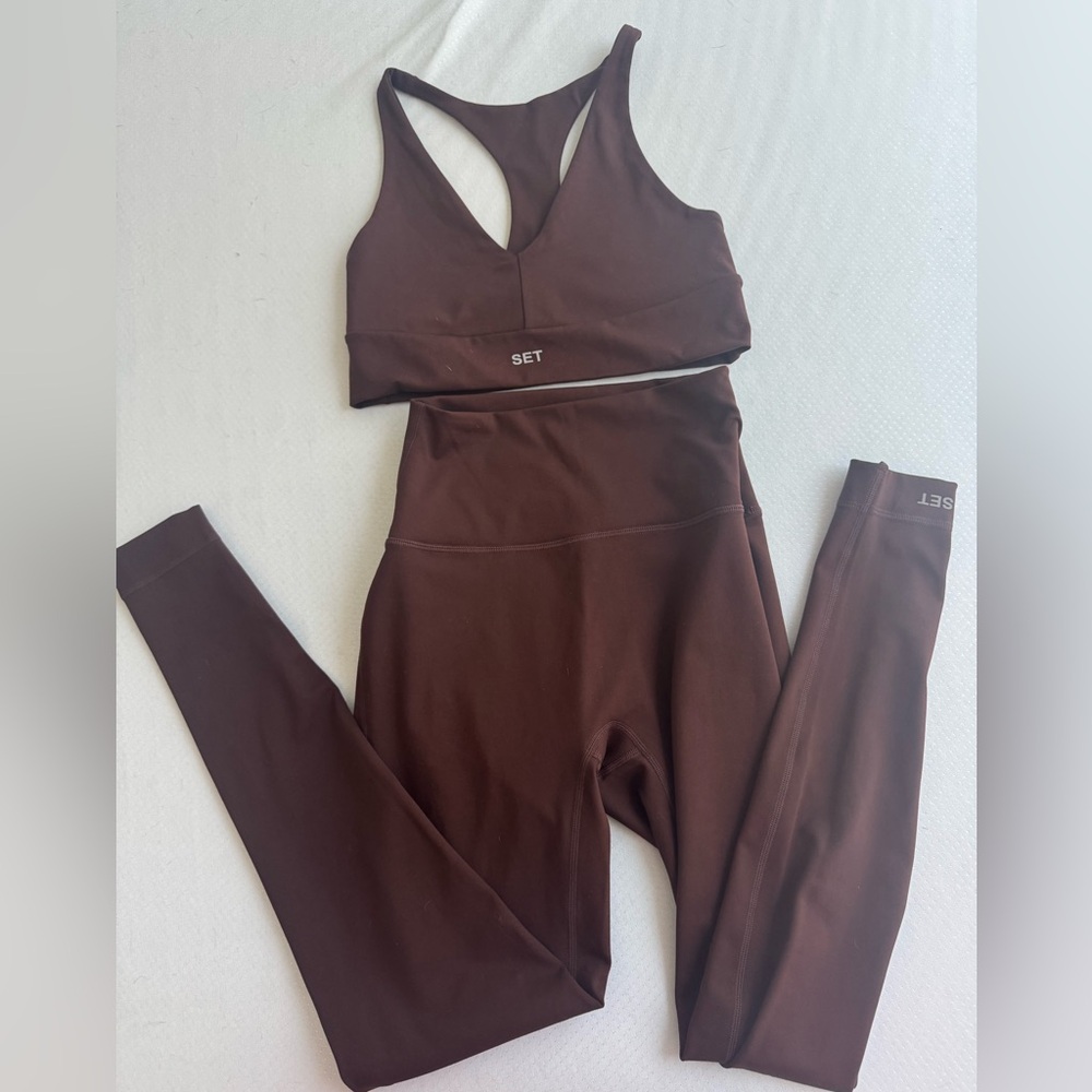 SET Active Maroon Luxform Seamless Leggings